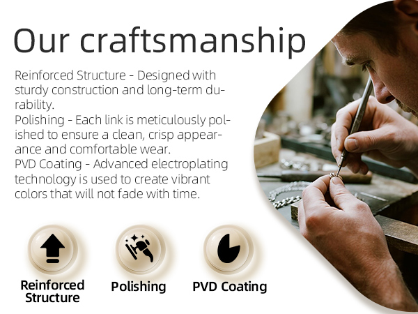 our craftsmanship reinforced structure PVD coating great polishing
