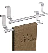 Mziart Kitchen Towel Holder, 2 Pack Over The Door Towel Rack, Over Cabinet Door Towel Bar Stainle...