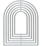 Silver Overlap Arched Border Metal Cutting Dies for Card Making Kit Embossing Paper Die Cuts Scra...