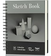 Small Sketchbook, Sketch Book 5.5x8.5 Inch, 100 Sheets 68LB/100GSM Spiral Bound Sketch Pad with A...