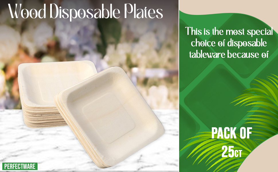 5 Inch Birch Wood Disposable Plates