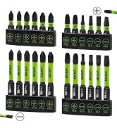 24-Piece Screwdriver Bit Set, Magnetic Slotted Phillips Driver Bit Set, S2 Steel, Long 1" and 2.3...
