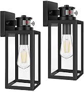 2-Pack Motion Sensor Outdoor Lights, Upgrade Dusk to Dawn Wall Mount Light Fixtures, Motion Senso...