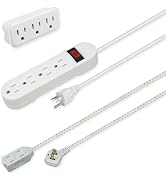 OSKOS 3-Piece Indoor Power Value Set – Includes one grounded wall block, one 4-outlet power strip...