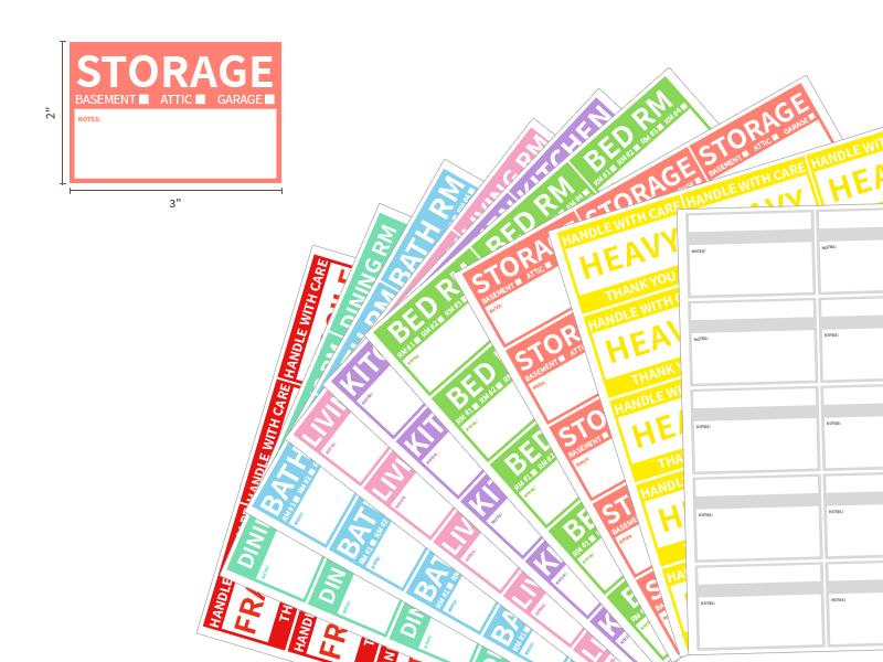 moving labels for boxes color coded