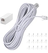 Ubramac 15 Feet Long Telephone Extension Cord Phone Cable Line Wire, with Standard RJ11 Plug and ...