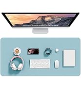 Hsurbtra Desk Pad, 35.5" x 17" PU Leather Desk Mat, XXL Extended Mouse Pad, Waterproof Desktop Bl...