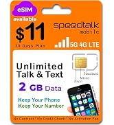 SpeedTalk Mobile Prepaid Cell Phone SIM Card for Smart Phones & Cellphones | $11 Monthly Plan - U...