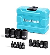 DURATECH 14-Piece External Star Impact Socket Set with Storage Case, E4 to E24, 1/4”, 3/8”, 1/2” ...