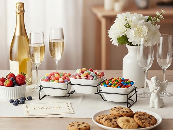 Square Bowl Chip & Dip Serving Set