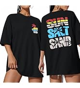 ADOREJOY Oversized Tshirts for Women Crewneck Summer Short Sleeve Loose Graphic Basic Tees
