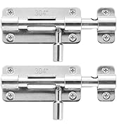 JQK Door Security Slide Latch Lock Barrel Bolt, 304 Stainless Steel Sliding Gate Latches Thickene...