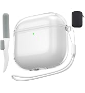 Valkit Compatible AirPods 4th Generation Case Cover Clear, Soft TPU Airpods 4 Case with Cleaner K...