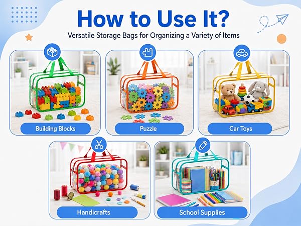 clear organizer bags