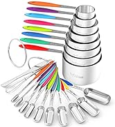 Measuring Cups and Spoons - Wildone Stainless Steel 20 Piece Stackable Set, Includes 8 Measuring ...