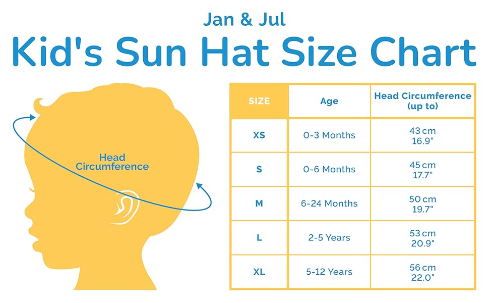 sun hat size chart