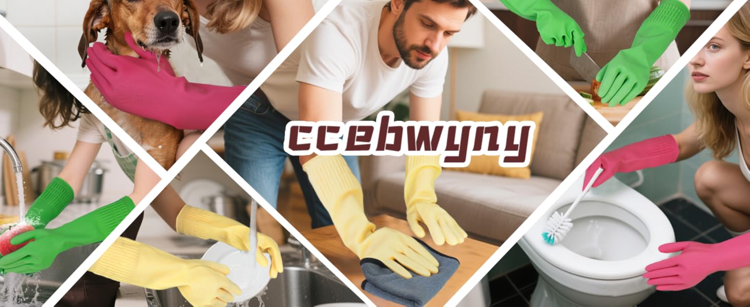 Gloves for washing dishes keep your hands clean and dry in the kitchen.