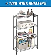 guan river 4 tier 600lbs Storage Rack Heavy Duty black Adjustable 36"L x 14"W x 54"H