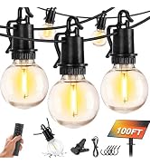 ZJOJO 100FT Solar Lights Outdoor Wateroproof, Solar String Lights with Remote USB Port 32 LED Sha...