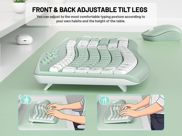 Ergonomic wireless keyboard and mouse 3