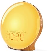 JALL Full-Screen Wake Up Light Sunrise Alarm Clocks for Bedrooms, White Noise Machine for Heavy S...