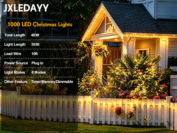 warm white christmas lights outdoor