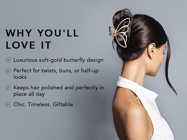 the hair edit gilded wing claw clip