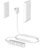 Flat Plug Power Strip Surge Protector, 3 AC Outlets, Ultra Thin Extension Cord, Multi Plug Outlet...