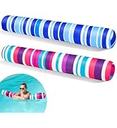 FindUWill 2 Pack Inflatable Swim Pool Noodles, Pool Noodles Floats for Adults, Soft Fabric Covere...