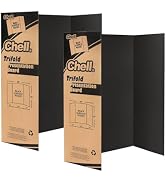 Chell 36" x 48" Trifold Poster Board, 2 Pack, Black Corrugated Project Boards for Science Fair, S...