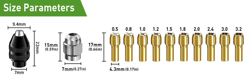 Drill Chuck Collet Set
