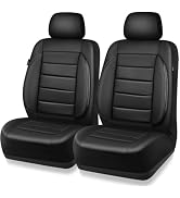 CAR PASS Faux Leather Car Seat Covers Front Seats Only, 3D Foam Support Car Seat Covers, Universa...