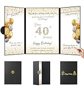 Dapsang Black Gold 40th Birthday Party Decorations,Happy Birthday Alternative Signature Guest Boo...