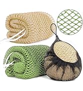 2 Pack African Net Sponge Exfoliating Body Scrubber Bath Sponge for Daily Use (Champange+Olive Gr...