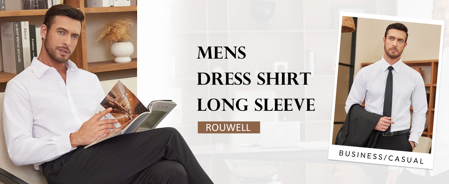Mens long sleeve dress shirts for business