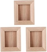 3Pcs Miniature Photo Frame Dollhouse Accessories DIY Mini House Decor Wood Photo Frames for Doll ...