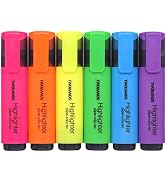 TWOHANDS Highlighters,Chisel Tip Marker Pens,6 Assorted Colors,with Large Ink Reservoir for Extra...