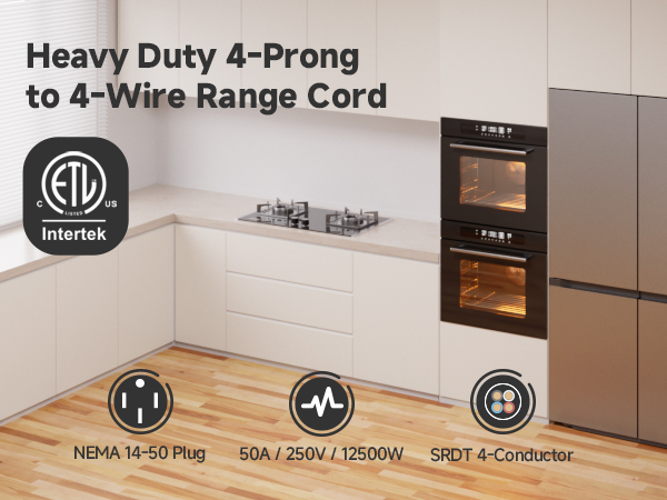 4 Prong to 4 Wire Range Cord 4 ft, Heavy Duty 6/8 AWG