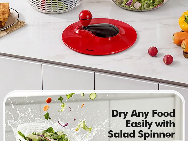 salad spinner lettuce spinner large capacity family sized