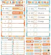 4PCS Retro Groovy Daily Schedule Charts 17×11 Boho School Class Schedule Chart Daily Schedule Cla...