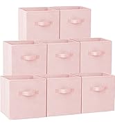 Storage Cubes, 11 Inch Cube Storage Bins (Set of 8), Fabric Collapsible Clothes Storage Bins with...
