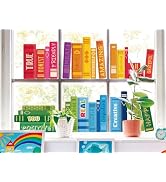 JarThenaAMCS Colorful Book Window Clings Inspirational Book Print Window Stickers Motivational Do...