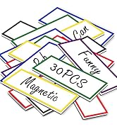 30 Pcs Dry Erase Magnet Labels for Whiteboard, 1.5 x 4 Inch Writable Magnetic Name Tags Strips Pl...