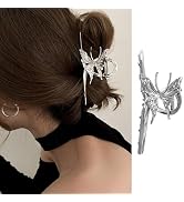 Butterfly Hair Claw Clips Sliver Large Hair Clips Strong Hold Hair Clamp Clips for Thin or Thick ...