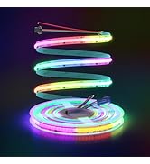 ALITOVE Addressable RGB COB LED Strip Light 12V 9.84ft WS2811 Dream Color LED Light Strip Room De...