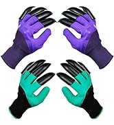 DCCPAA Garden Gloves with Claws,Claw Gardening Gloves for Digging,Planting, Weeding, Seeding-Wate...