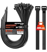 Long Zip Ties Heavy Duty 24 inch,500 LBS Tensile Strength With Double Sided Toothed Super Durable...