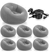 Realspring 6 Pcs Bean Bag Chairs for Adults Inflatable Chairs with Electric Air Pump,Blow up Couc...