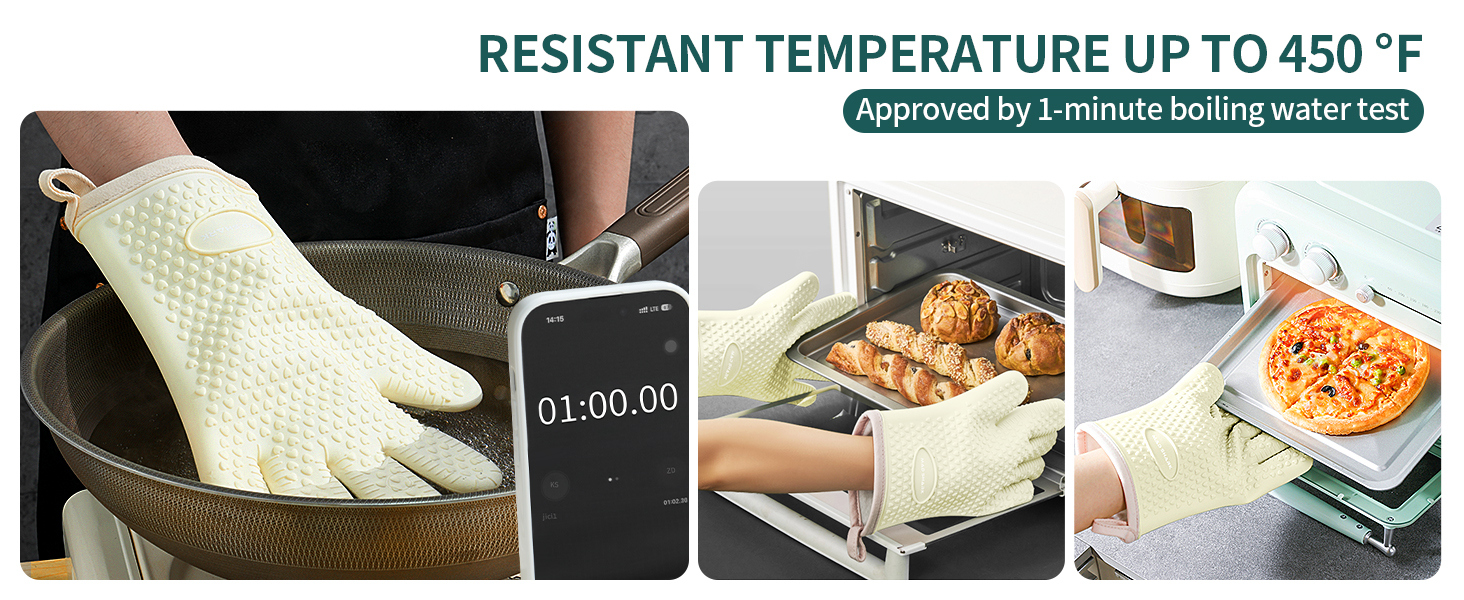 silicone oven mitts pair