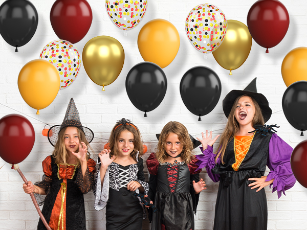 Black Burgundy Gold Balloon, 12 Inches 50 Pcs Burgundy and Gold Balloons Set